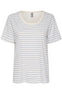 Deia Oneck T-Shirt. White-Blue Stripe
