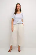 Deia Oneck T-Shirt. White-Blue Stripe