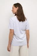 Deia Oneck T-Shirt. White-Blue Stripe