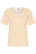Deia Oneck T-Shirt. White-Orange Stripe