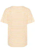 Deia Oneck T-Shirt. White-Orange Stripe