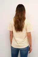 Deia Oneck T-Shirt. White-Orange Stripe