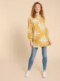 Evelyn Linen Tunic in Chartreuse.