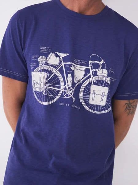 Explore Bike Graphic Tee. Colbolt Blue