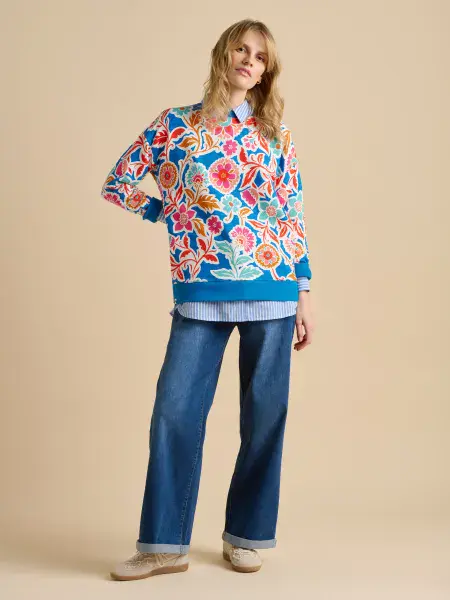 Full Bloom Crew-Neck Sweat. Multi
