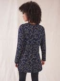Hallie Jersey Tunic. Navy Multi