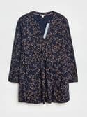 Hallie Jersey Tunic. Navy Multi