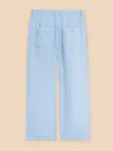 Harper Linen Blend Trouser. Chambray Blue