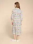 Hayden Linen Blend Shirt Dress. Nat Print