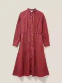 Jade Cord Shirt Dress. Mid Plum