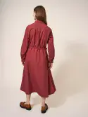 Jade Cord Shirt Dress. Mid Plum