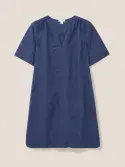 June Linen Shift Dress. Dark Navy