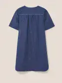 June Linen Shift Dress. Dark Navy