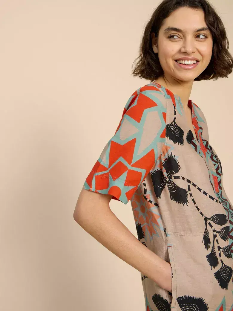 knee length dresses for ladies Lillian Linen Shift Dress main image 1