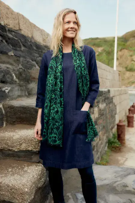 Killick Dress. Dark Indigo Wash