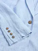 Loren Linen Blend Blazer. Chambray Blue