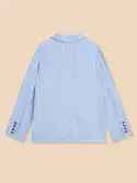 Loren Linen Blend Blazer. Chambray Blue