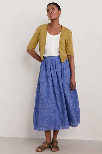 Maria Organic Cotton Cardi. Pear
