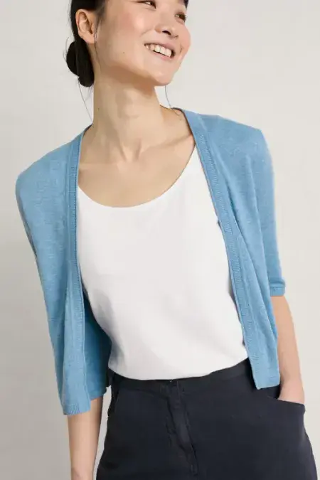 Maria Organic Cotton Cardigan. Tide