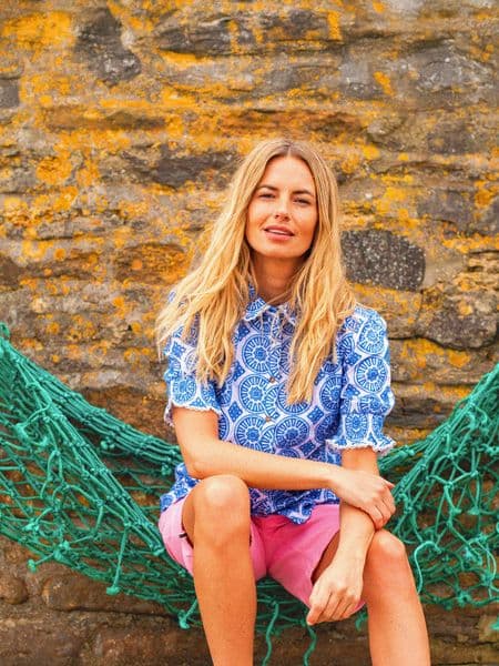 Marine Blouse. Blue
