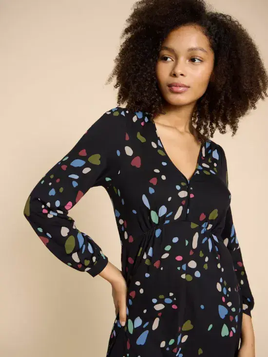 Megan Jersey Midi Dress. Black PR
