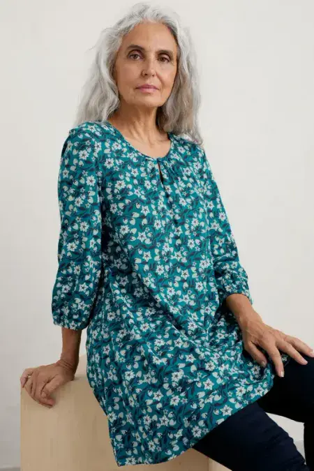 Moonfish Jersey Tunic. Wild Raspberry Seaway