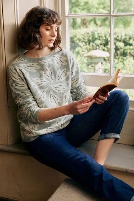 Optimist Jumper. Pressed Tulips Celadon