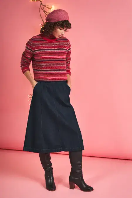 Percella Cove Jumper. Star Jasmine Carmine Mix