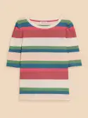 Puff Sleeve Tee. Pink Multi