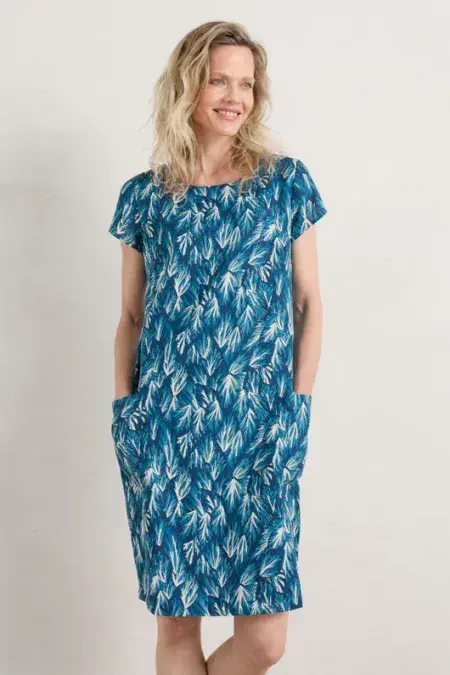 River Cove Dress. Seabed Raincloud