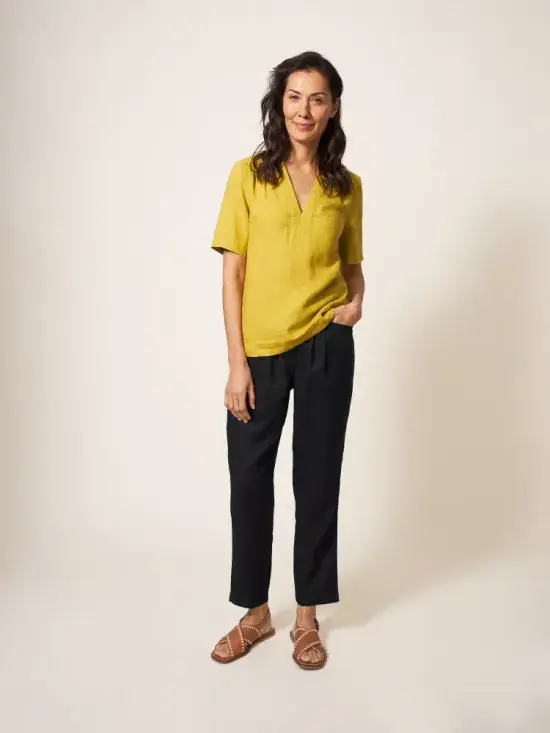 Rowena Linen Trouser - Black