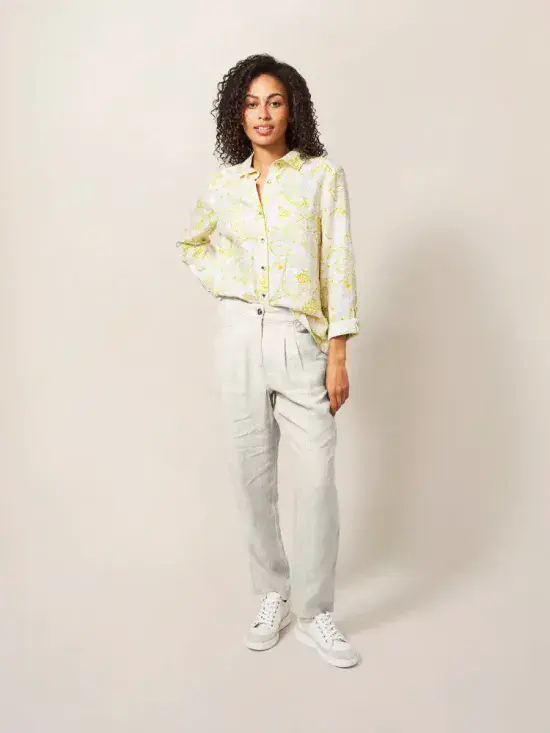 Rowena Linen Trouser - Light Natrual