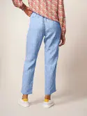 Rowena Linen Trouser. Chamb Blue