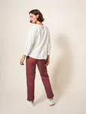 Rowena Linen Trousers. Dark Plum