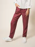 Rowena Linen Trousers. Dark Plum