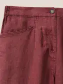 Rowena Linen Trousers. Dark Plum