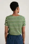 Sailor T-Shirt. Breton Spring Grass Chalk