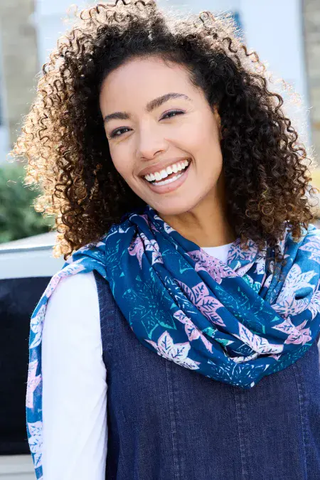 Snowflake Star Scarf. Ensign Blue Multi