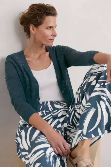 Sweet Day Organic Cotton Cardigan. Pool