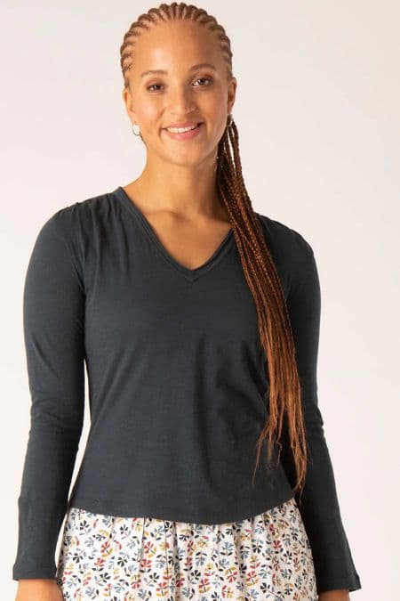 V Neck Deep Hem Tee. Eclypse