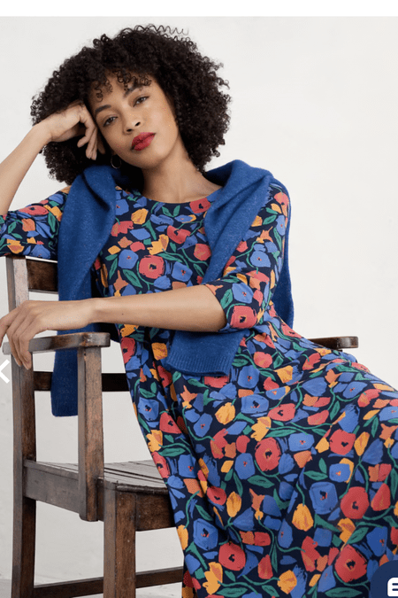 Veronica Dress. Zennor Blooms Maritime Mix