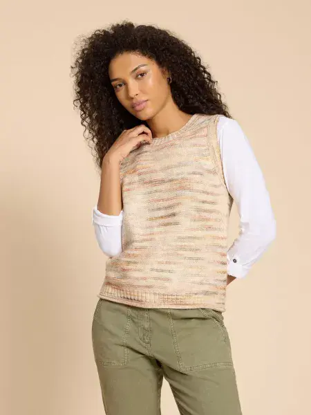 Whickham Tank Top. Ivory Multi