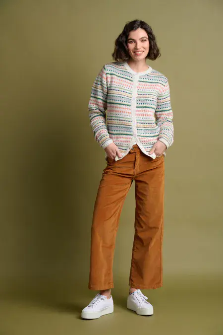 Wide Leg Cord Trouser. Rust Orange