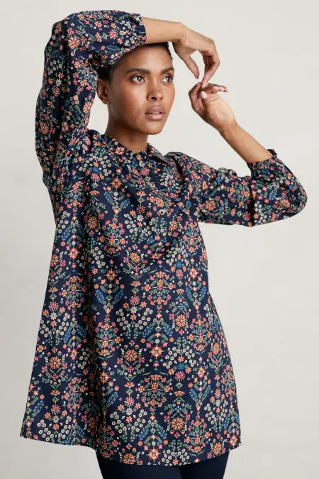 Wishing Gate Tunic. Shakers Floral Maritime
