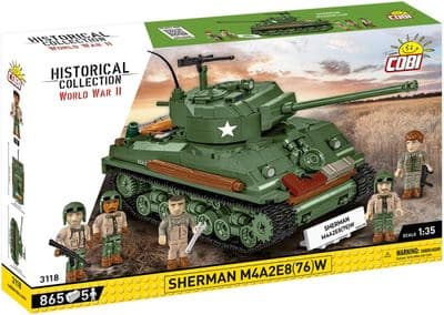 COBI-3118        880 PCS HC WWII /3118/ SHERMAN M4A2E8(76)