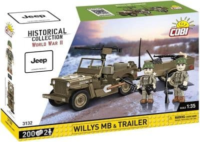 COBI-3132        HC WWII /3132/ WILLYS MB & TRAILER 200 KL.