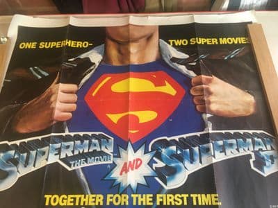 Superman 1 &2  Double Bill UK QUAD ref139