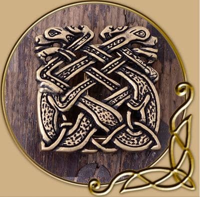 Belt Buckle - Celtic Dogs, for 3 cm wide belts