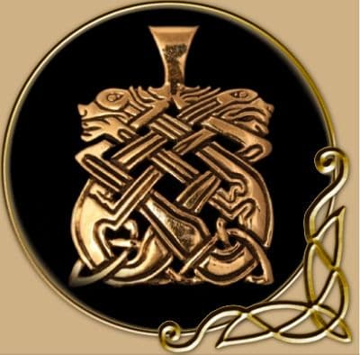Celtic Hounds bronze pendant