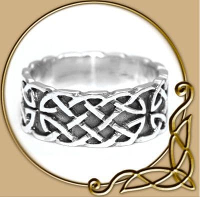 Celtic Silver Ring with Endless Knot Pattern